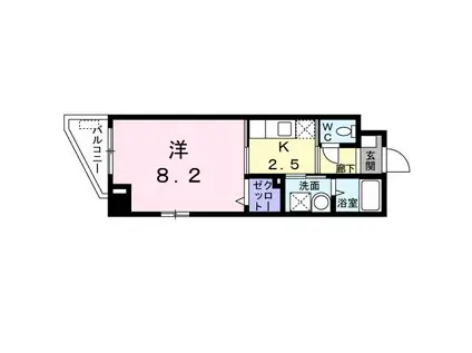 ローズガーデン(1K/3階)の間取り写真