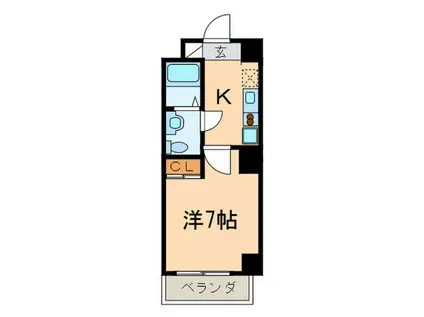 CASA八番館(1K/1階)の間取り写真