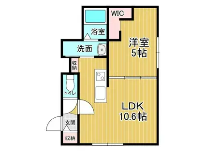 GLORIA春日(1LDK/1階)の間取り写真