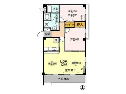 ファミール2000B(2LDK/3階)の間取り写真