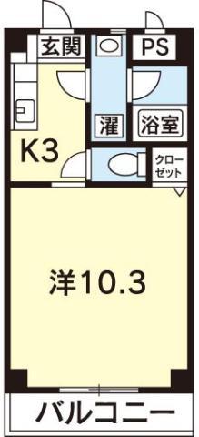 MUSE ONE(1K/2階)の間取り写真