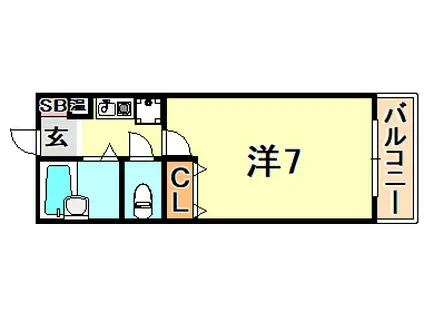 エルマール御影(1K/3階)の間取り写真