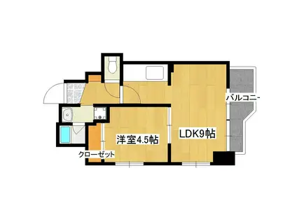 パースアベニューII(1LDK/4階)の間取り写真