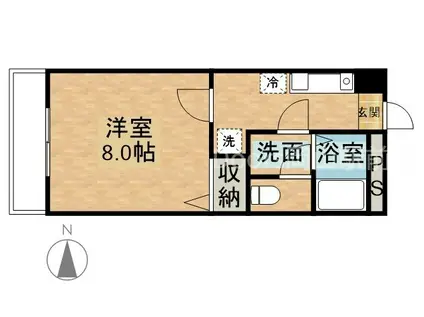 メゾンシャルマン(1K/1階)の間取り写真