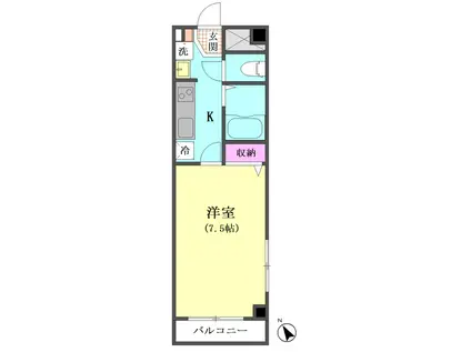フレア十五屋B館(1K/2階)の間取り写真