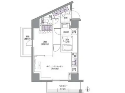 アイビーウエスト(1DK/5階)の間取り写真