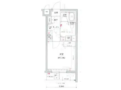 RELUXIA板橋区役所前(1K/1階)の間取り写真