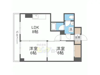 豊平アシュウ(2LDK/3階)の間取り写真