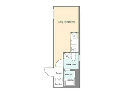 SOLASIARESIDENCE都立大学(ワンルーム/1階)の間取り写真