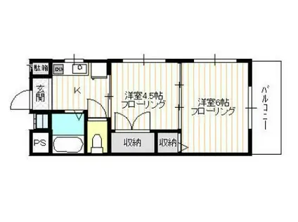 グレースコーポ(2K/2階)の間取り写真