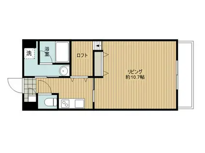 プエルト ボニート(1K/2階)の間取り写真