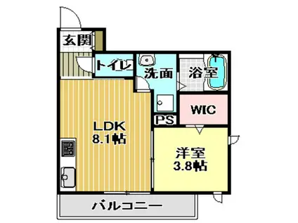 ブラン・シェトワ(1LDK/2階)の間取り写真