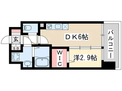 プレサンス東淀川駅前プローシェ(1DK/7階)の間取り写真