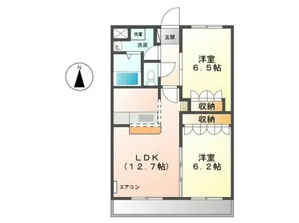ASPIREVI(2LDK/2階)の間取り写真
