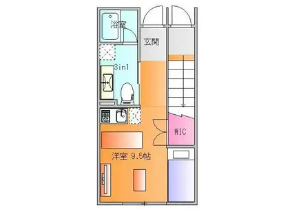 ユニテラス小立(ワンルーム/1階)の間取り写真