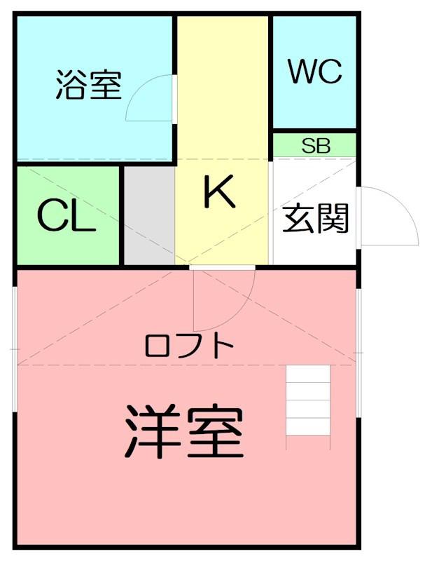 カールヘルム(1K/2階)の間取り写真