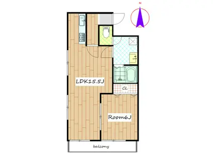 MKS江木ハイツ(1LDK/4階)の間取り写真