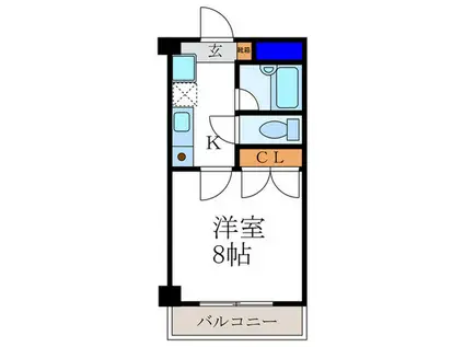 エルグランデ(1K/4階)の間取り写真