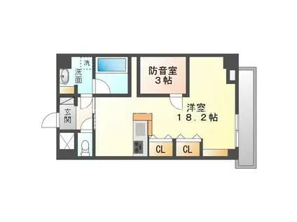 セントフィオーレ松葉(ワンルーム/9階)の間取り写真