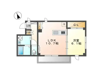 リアドリーサ(1LDK/3階)の間取り写真