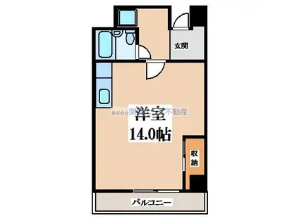 ツインフラッツ(ワンルーム/6階)の間取り写真