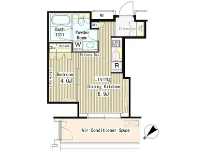 MY TOWER RESIDENCE(1LDK/17階)の間取り写真