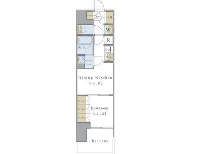 BRILLIA IST 駒込 BRILLIA IST 駒込(1DK/9階)の間取り写真