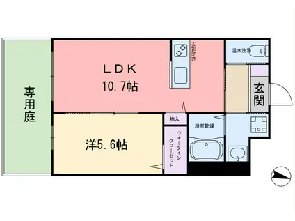 カーサ・グラン伊都(1LDK/1階)の間取り写真