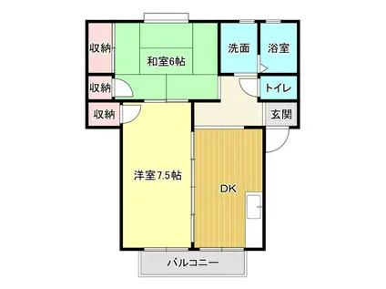 ハートリア(2DK/2階)の間取り写真