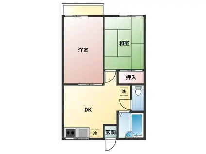 ステイブルホリエ(2DK/1階)の間取り写真