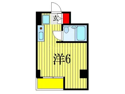 ユーコート本八幡(ワンルーム/6階)の間取り写真