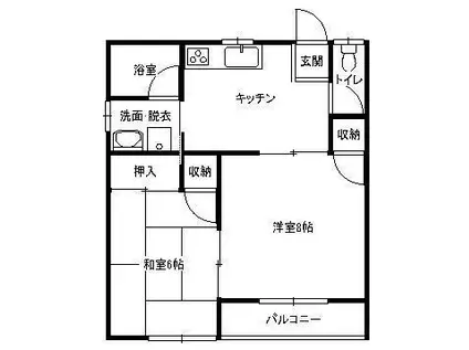 あさぬまアパート3号館(2DK/1階)の間取り写真