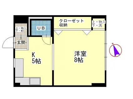 東山サンハイツ(ワンルーム/3階)の間取り写真