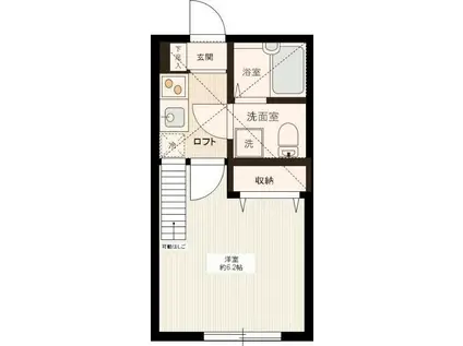 アザーレ多摩美D(1K/2階)の間取り写真