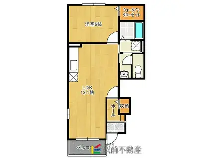 グロワールメール(1LDK/1階)の間取り写真