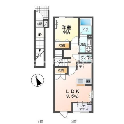 ソラティオ(1LDK/2階)の間取り写真