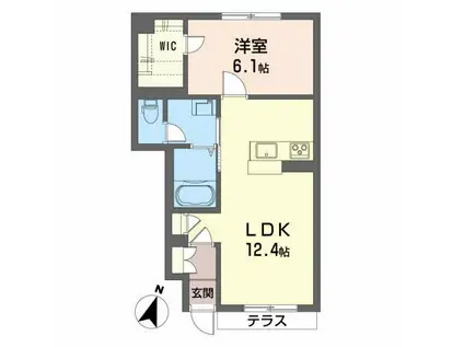 シャーメゾン ホワイトプレミアス(1LDK/1階)の間取り写真