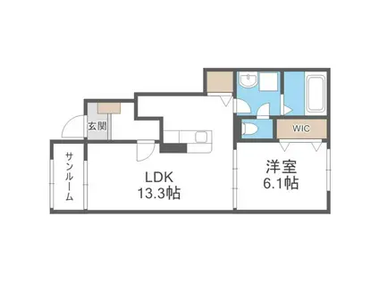 アーベイン西町(1LDK/1階)の間取り写真