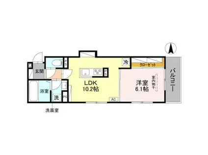 D-ROOM壬生森町(1LDK/3階)の間取り写真