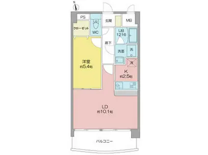 リンデンバウムJ3(1LDK/3階)の間取り写真