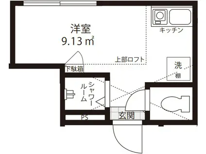 ルミナ池袋(ワンルーム/1階)の間取り写真