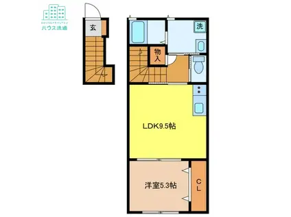 トロワジエム(1LDK/1階)の間取り写真