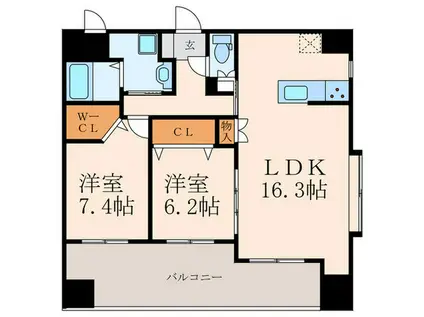 ダ・ヴィンチ(2LDK/11階)の間取り写真