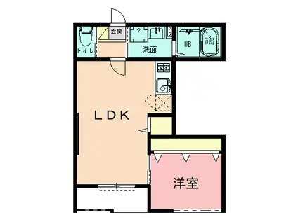 リヒト根岸(1LDK/1階)の間取り写真