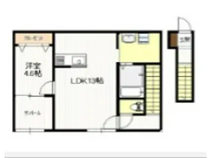 門前1丁目アパート(1LDK/2階)の間取り写真