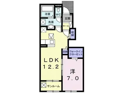 ラトナ A(1LDK/1階)の間取り写真