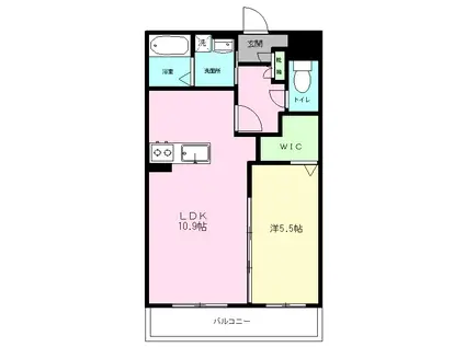 シュッド泗水(1LDK/1階)の間取り写真