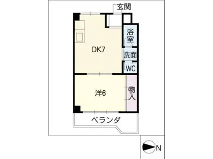 レジデンス恵方(1DK/1階)の間取り写真