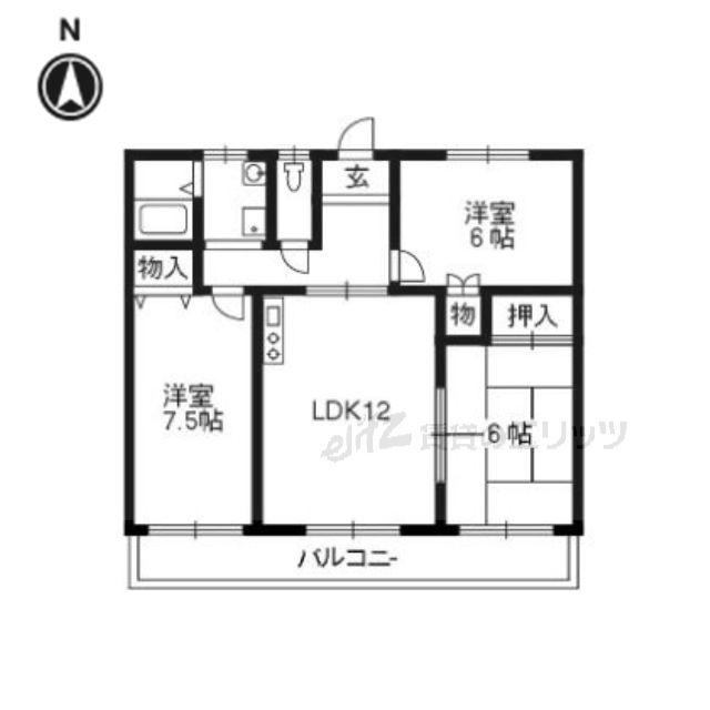 グランデ生野(3LDK/3階)の間取り写真