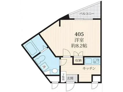  フォセット駒場 (1K/4階)の間取り写真